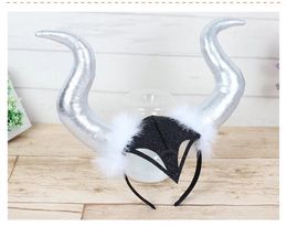 50%off Halloween Devil OX Horn Hats Hair Band Ghost Festival Decoration Headdress Ball Party Props C70816B 50pcs JERS