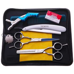 Japan Steel 5.5 6.0 Inch Professional Hairdressing Hair Barber Set Cutting Shears Thinning Scissors Haircut