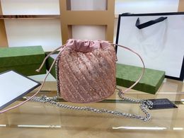 designer Women Marmont Sequins Shoulder Bags Drawstring Bucket Purse Designer Luxury Handbags Fashion Messenger Crossbody Bag