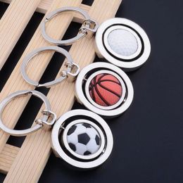 Sports Metal Keychain Car Key Chain Party Football Basketball Golf Ball Pendant Keyring KeyRings Cars Accessories WLL730