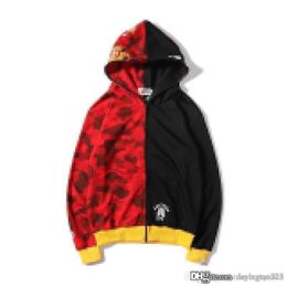 HOT Men's Sweats Bathing Ape tiger shark full zip Camo Beautiful hoodie