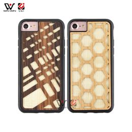 Creative Honeycomb Design Mobile Phone Cases For iPhone 6 7 8 Plus 11 12 13Wooden TPU Custom Shockproof and Waterproof Back Cover Protective Case