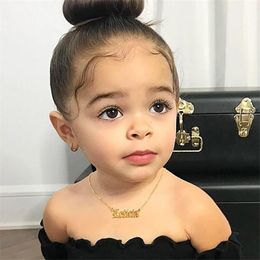 Pendant Necklaces Stainless Steel Baby Jewellery Personalise Name Choker Girls Necklace Kids Children Numbers Boy Custom