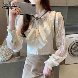 blusas mujer de moda womens tops and blouses korean fashion clothing chiffon shirts dames lange mouwen 7090 50 210427