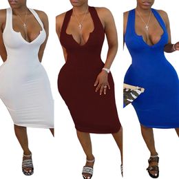 Women Casual Dresses Sexy V Neck Printing Tight Bodycon Female Dress Suspender Skirts Summer Comfortable Middle Waist Sleeveless LX