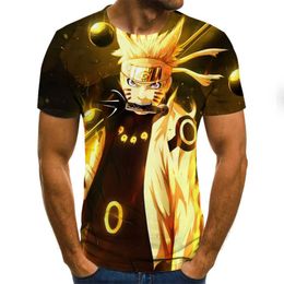 Cool Anime Men's T-shirts Summer Fashion Tops 3D Round Neck Short Sleeve Anime Casual Shirt T-shirts X0621