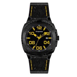 Ananke Fashion Casual Wrist Watches for Men Leather Calendar Sport watch for men relogio couro masculino G1022