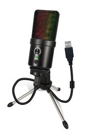 U780 RGB condenser microphone colorful light sound adjustment YouTube Video Studio Recording Mic For video game voice chat