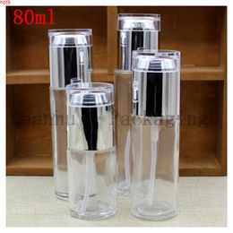 Wholesale 80ML Women's Personal Care Packing Bottle Clear Glass Essence Lotion Spray Bottle,Silver Packaging Containergood qty