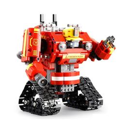 DOUBLE E CaDA C51048W DIY 2.4G 2 In 1 Block Building Flexible Joint RC Tank Truck Robot Assembled Toy