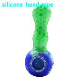 Colorful Silicone Smoking Pipe Tobacco Oil Rigs Glass Bongs ash catcher