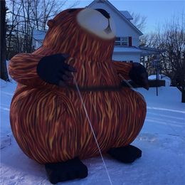 Outdoor games decoration 5m H Festival advertising inflatable gopher mouse large animal groundhog model full printing balloons for US/CA