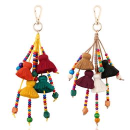 Key Chain Cotton Bag Charm Tassel Pendant Gift For Women, Girls G1019