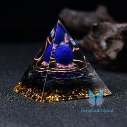 Orgone Pyramid Lapis Sphere Gift Quartz Healing Meditation Crystal Metatron Cube Pendant Necklace