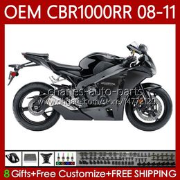 Injection Mould Fairings For HONDA CBR 1000CC 1000RR CBR1000RR 08 09 10 11 Bodywork 60No.80 CBR1000 CBR 1000 RR CC 2008 2009 2010 2011 CBR-1000 08-11 OEM Glossy black Body