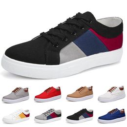 GAI Trend Men Fashion Canvas Shoes Black White Blue Grey Red Khaki Split Mens Casual Out Breathable Jogging Walking Fabric Sneakers 40-45