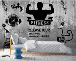 Custom photo wallpapers 3d murals wallpaper for living room Modern minimalist personality gym yoga brick wall painting background decoration