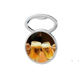 new Heat Transfer Metal Beer Bottle Opener Fridge Magnet Sublimation Blank DIY Corkscrew Household Kitchen Tool 3 Style EWA6379