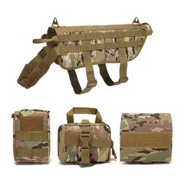 Hunting Jackets Army Tactical Dog Vest Molle System Military Training With 3 Pouches Adjustable Service Harness Vests