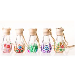 10pcs/lot 12ml Wholesale Glass Perfume Bottle Polymer Clay Vials for Essential Oil Car Decoration Fragrance