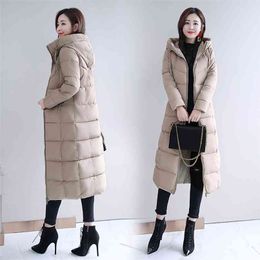 Sent within 12h Large M-6xl Woman Jacket Winter Down Parkas Coats Lengthen Warm Quilted Cotton for Women Hooded Outwear 210923