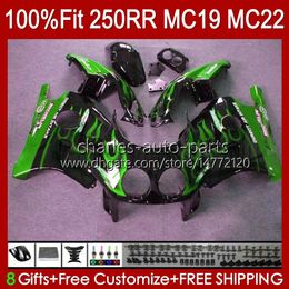 Injection Body For HONDA CBR250RR MC19 1988-1989 CBR 250 RR CC 250R 250RR 88 89 112HC.244 CBR250 RR CC 1988 1989 Bodywork CBR 250CC 88-89 OEM Fairings Kit green glossy