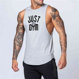 Muscleguys Brand Tank Top Men Cotton bodybuilding Sleeveless shirt gym singlet fitness stringer tanktop muscle vest 210421