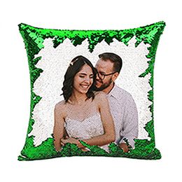 DHL Free Deliver 40*40cm Sublimation Blank Pillow Covers Sequin Pillow Case Creativity Fashion Pillowcase Decoration Gift Pillowslip