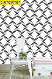 Wallpapers Black And White Rhombus Self Adhesive Wallpaper Removable Hexagon Peel Stick Contact Paper PVC Waterproof Wallcoverings