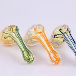 Colourful Pipes Pyrex Thick Glass Handmade Dry Herb Tobacco Bong Handpipe Oil Rigs Innovative Luxury Decoration Smoking Holder DHL Free