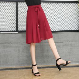 Women's Shorts Office Chiffon Women Skirts Korean Style High Waist Wide Leg Short Pants Plus Size 4XL Lady Elegant