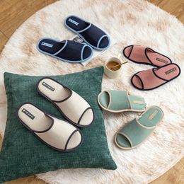 Spring and summer contracted home wood floor anti-skid indoor home soft bottom couples flax cotton cloth slippers