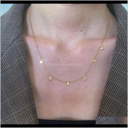 Pendant Necklaces & Delivery 2021 Pendants Huanmu Water Drop Square Triangle Zircon Diamond Fragment Necklace Sparkling Jewelry Clavicle Chai