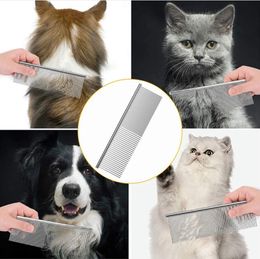 Dog Comb Long Thick Hair Fur Removal Brush 16/19cm Stainless Steel Lightweight Pets Dog Cat Grooming Combs for Shaggy Dogs