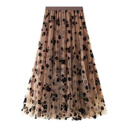 Skirts Arrival Autumn Korea Fashion Women High Waist Long Skirt All-matched Casual Sweet Velvet Ball Gown Top Quality 2021