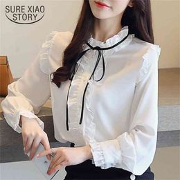 fashion white blouse women chiffon shirt long sleeve shirts office s tops and blusas 1612 50 210506