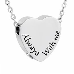 Cremation Jewelry for Ashes Silver Heart Urn Necklace Memorial Pendant Ash Holder Keepsake Dad Mom