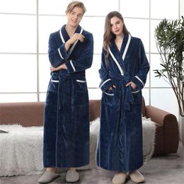 womens plush bathrobe UK - Women's Sleepwear Women Long Fleece Bathrobe Winter Warm Stitching Flannel Soft Plush Homewear With Pocket And Belt Peignoir Femme