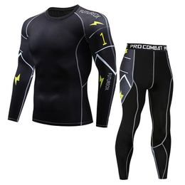 Model Thermal Underwear Men Sets Compression Sweat Quick Drying Long Johns fitness bodybuilding shapers 211110