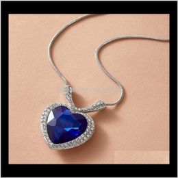 Pendant Necklaces & Pendants Jewelryheart Diamond Titanic Sapphire Crystal Chain Jack And Rose Memory Necklace 0756 Drop Delivery 2021 J6Eri