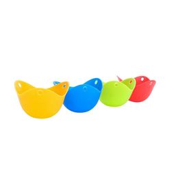 Silicone Egg Poacher Cup Tray Egg Mould Bowl Rings Cooker Boiler Kitchen Cooking Tools 4 Colours