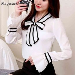 Autumn Elegant Office Blouses Women Casual Plus Size Womens Blouse Korean Slim Black White Shirt Long Sleeve Ladies Tops 1040 40 210512