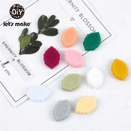 Let'S Make 30Pcs Small Leaves Silicone Baby Teether Oral Nursing Product Random Color 211106