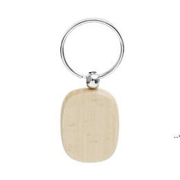 NEWBeech Wood Keychain Party Favours Blank Personalised Customised Tag Name ID Pendant Key Ring Buckle Creative Birthday Gift CCE11340