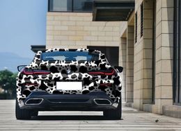 Cow Print Black & White Camouflage Vinyl Sticker Car Wrap Foil with Air Release DIY Adhesive Film Wrapping261K
