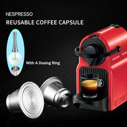 iCafilas Coffee Capsule For Nespresso Stainless Steel Capsules Refillable Reusable Filters Espresso Machine 210607