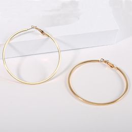 Hoop & Huggie European And American Fashion Simple Earrings Geometric Circle Women C Shaped Exaggerated Round Retro R