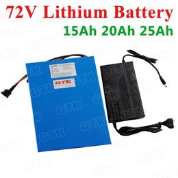 72V 15ah 20ah 25ah li-ion power battery pack with 30A BMS rechargeable for electric car Tricycle electric bike motocycle+charger