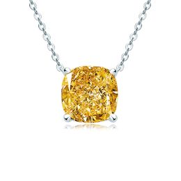 Pendant Necklaces Sterling Silver Simple Yellow Diamond Exquisite Pendant Valentine's Day Gift