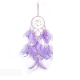 2021 Handmade LED Light Dream Catcher Feathers Car Home Wall Hanging Decoration Ornament Gift Dreamcatcher Wind Chime